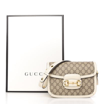 Gucci GG Supreme Monogram Horsebit 1955 Shoulder Bag Beige Mystic White 11 of 11