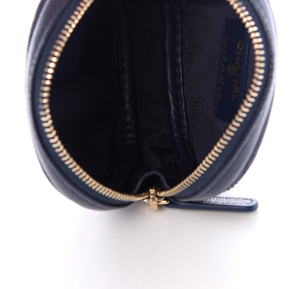 Chanel Caviar Quilted Zip Around Classic Coin Purse Navy Blue 5 of 8