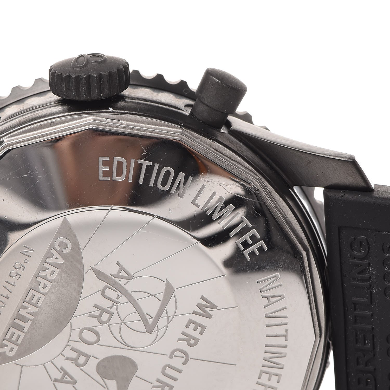 Breitling Black Steel Rubber 43mm Navitimer Cosmonaute Chronograph Automatic Watch Black MB0210B6 8 of 13