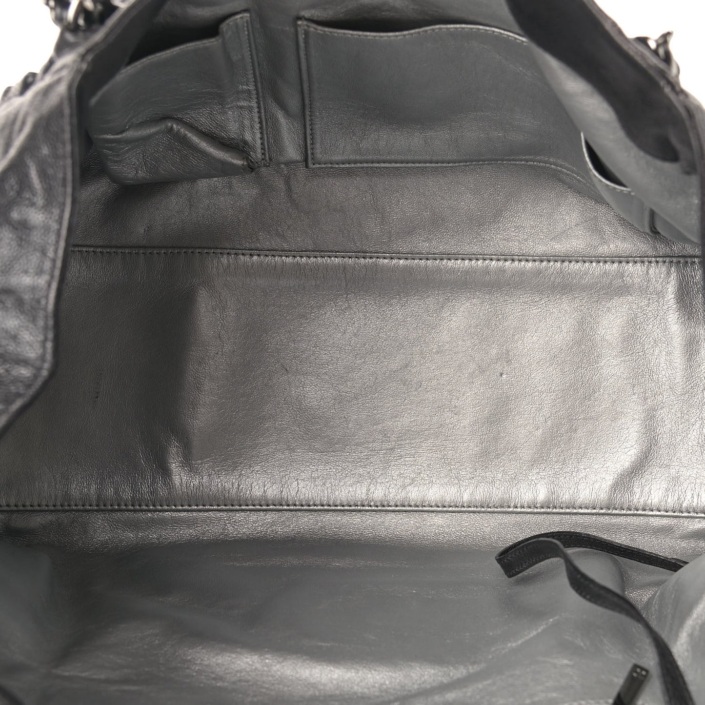 Glazed Caviar East West Modern Chain Tote Black