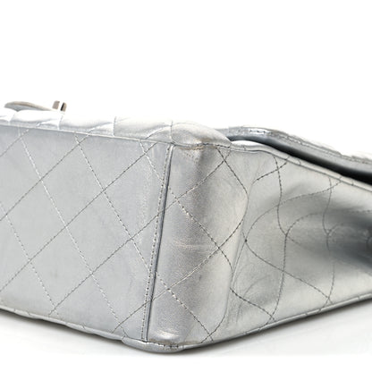 Chanel Metallic Lambskin Quilted Jumbo Single Flap Silver 9 of 11