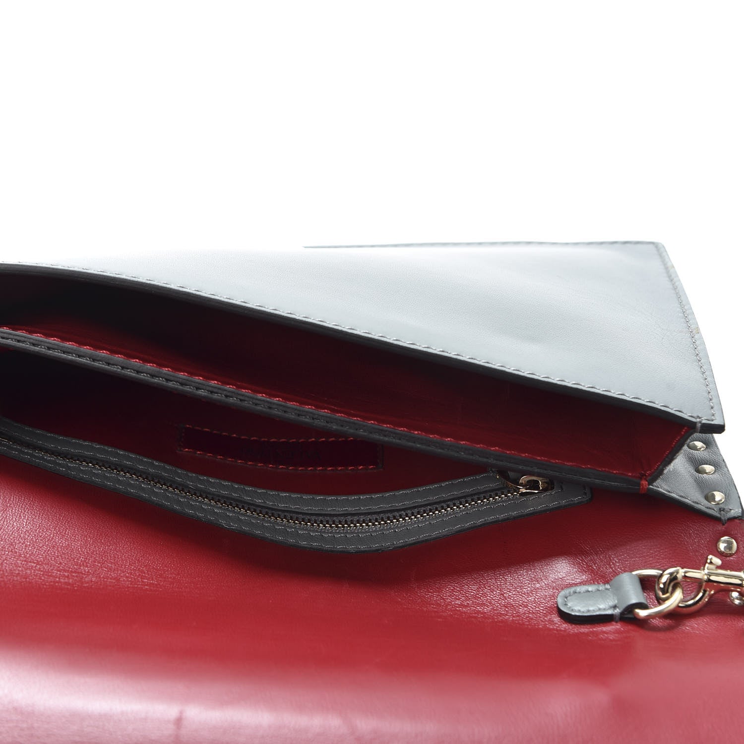 Valentino Garavani Nappa Rockstud Wristlet Clutch Grey 4 of 8