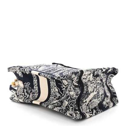 Christian Dior Canvas Toile de Jouy Reverse Embroidered Mini Book Tote Phone Bag Blue 4 of 11