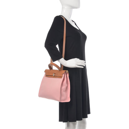 Hermes Vache Hunter Toile Herbag Zip 31 PM Rose Sakura 2 of 12
