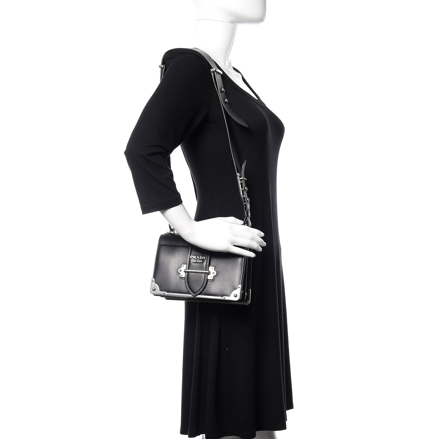 City Calf Saffiano Cahier Bag Black