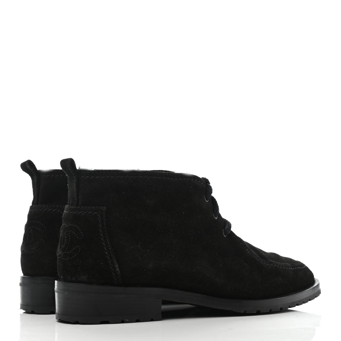 Suede CC Lace Up Ankle Boots 36.5 Black