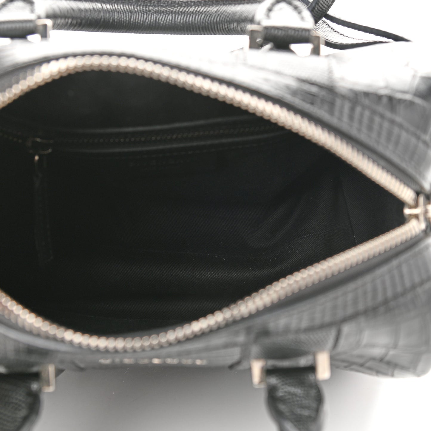 Calfskin Crocodile Embossed Mini Lucrezia Black