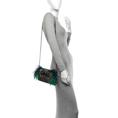 Gucci Metallic Brocade Calfskin Parrot Chain Wallet Blue Mulitcolor 2 of 11