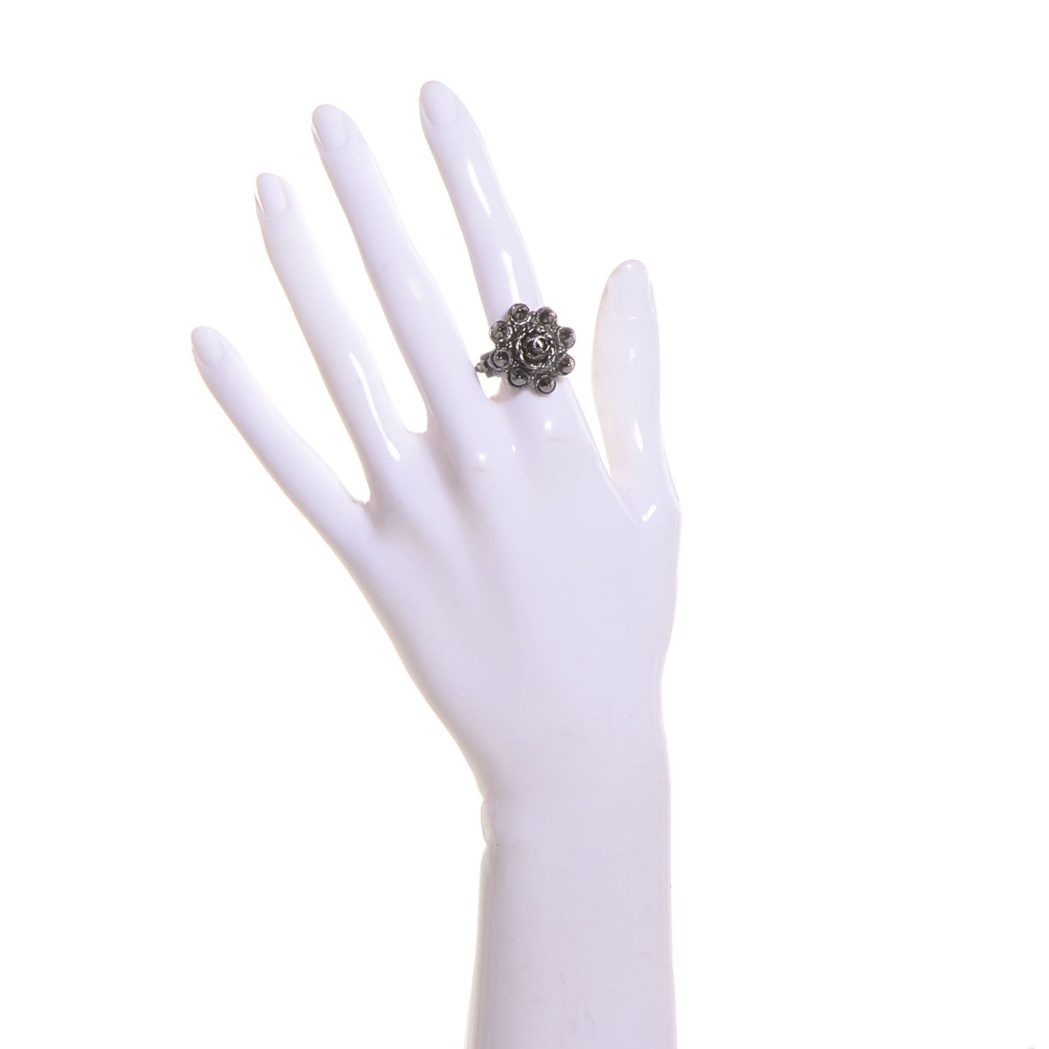 Chanel Studded CC Ring 7 Ruthenium 2 of 6