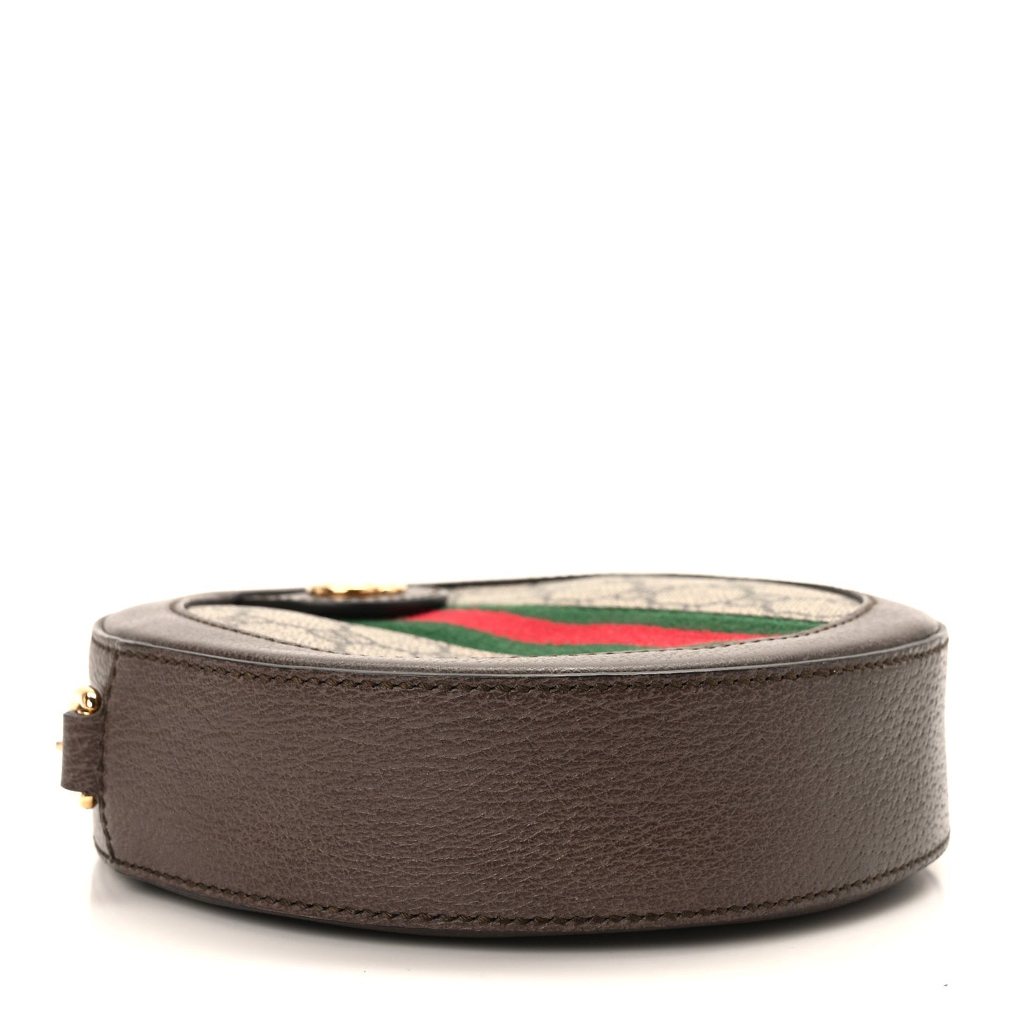 GG Supreme Monogram Web Mini Ophidia Round Shoulder Bag Brown