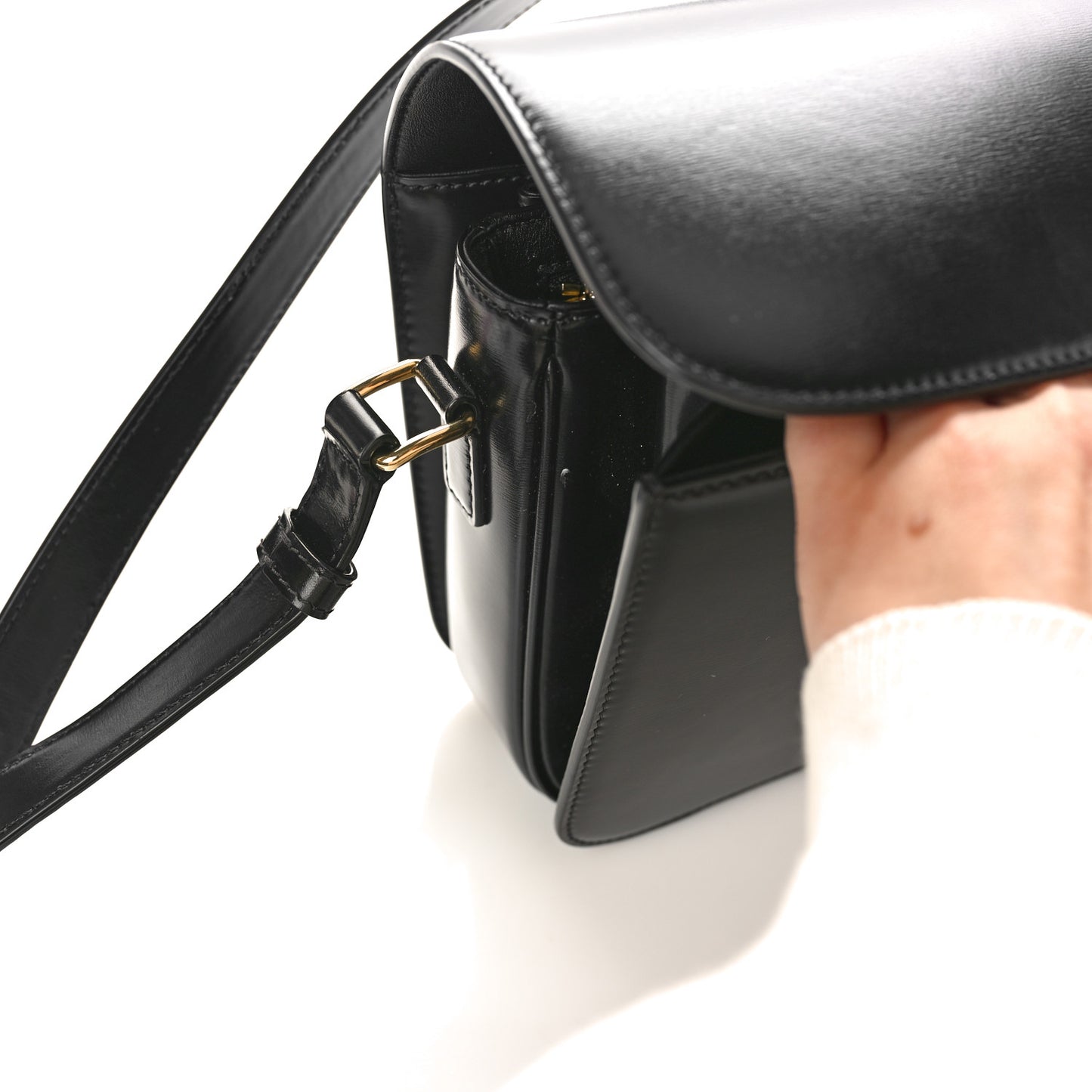 Shiny Calfskin Medium Triomphe Black