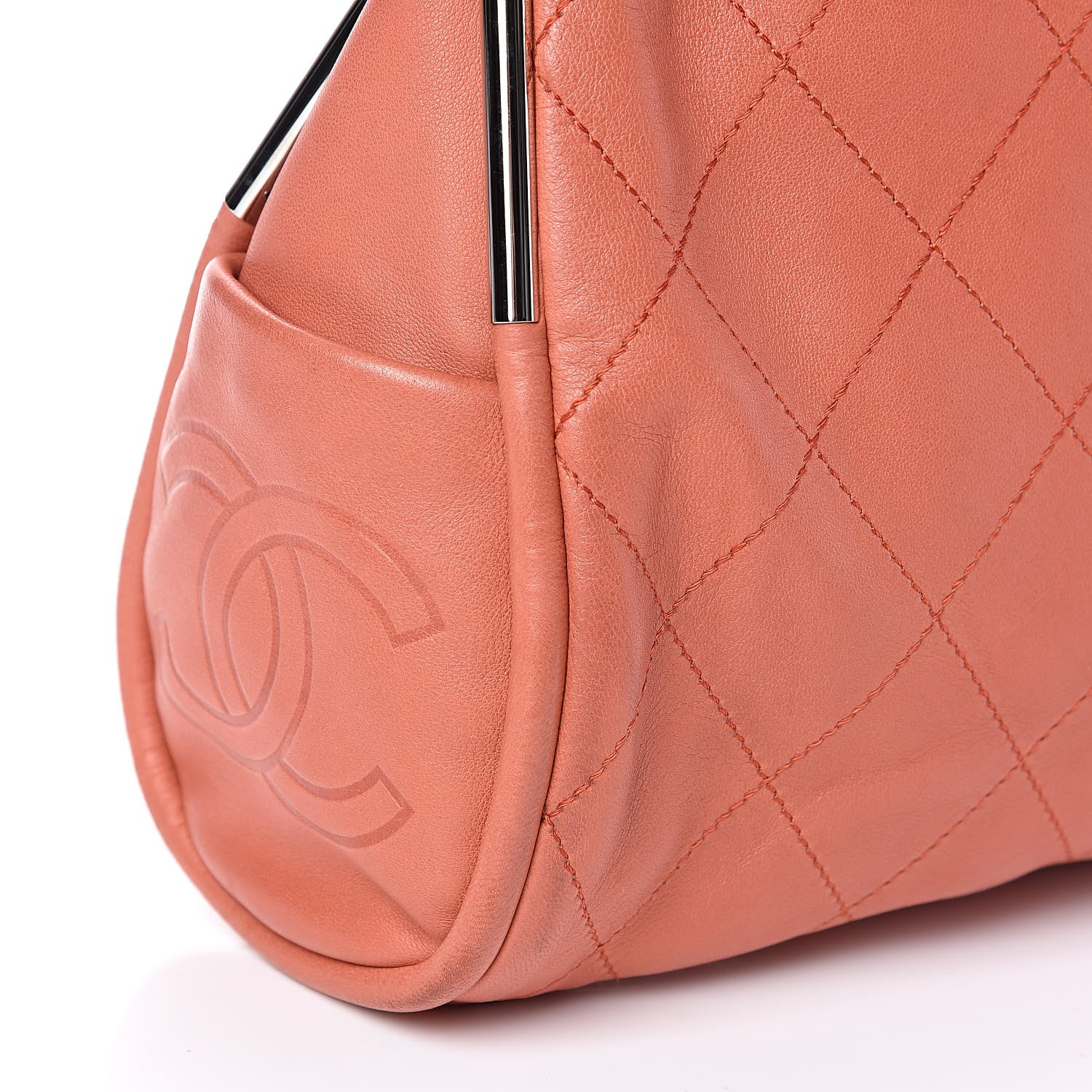Chanel Lambskin Stitched Medium Ultimate Soft Tote Coral 12 of 14