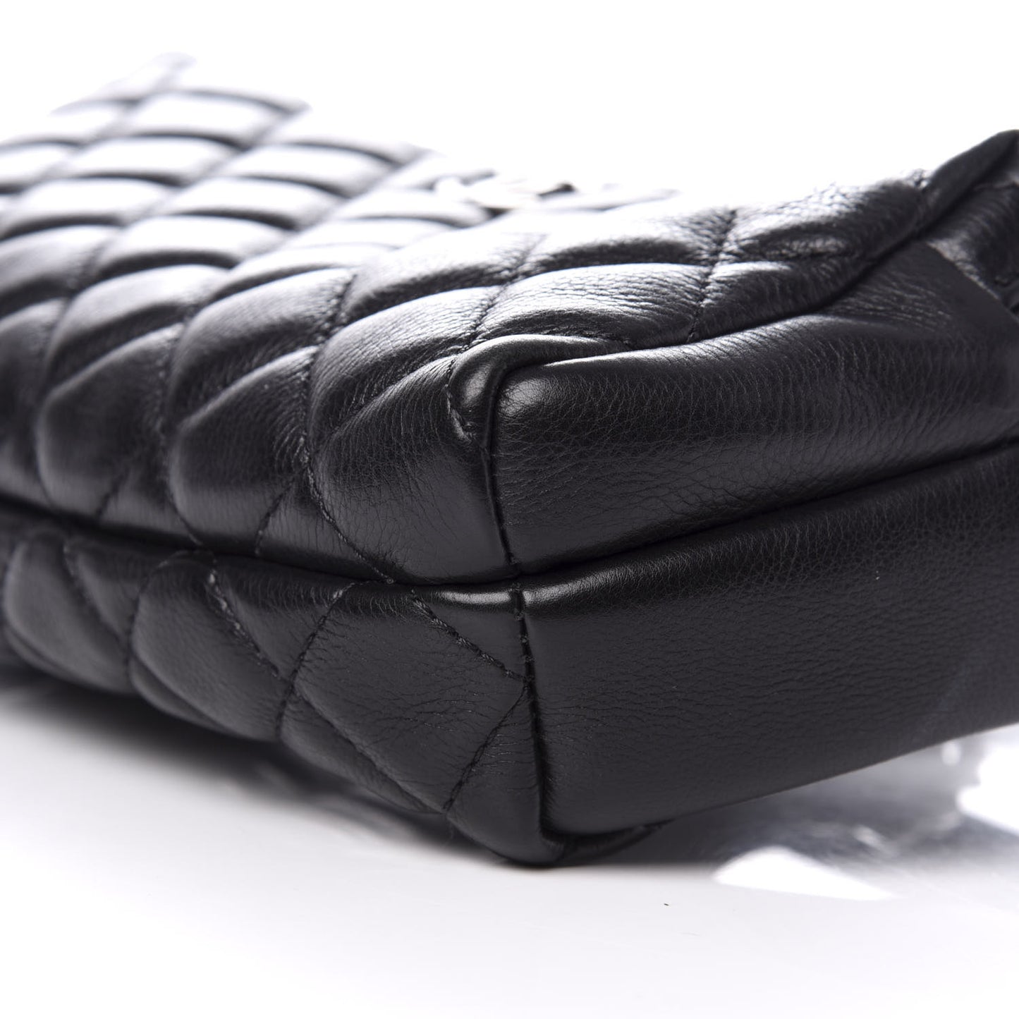 Calfskin Quilted Waist Bag Black