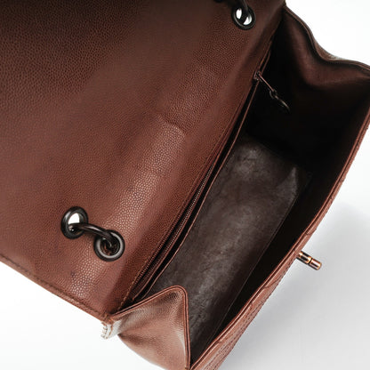 Chanel Caviar Flap Top Handle Bag Brown 5 of 9