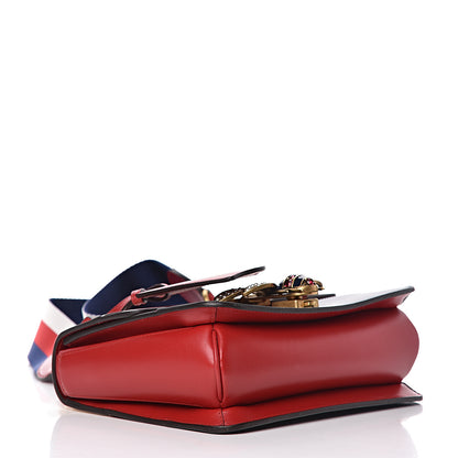 Gucci Calfskin Sylvie Web Queen Margaret Shoulder Bag Blue Agata Hibiscus Red Mystic White 4 of 12