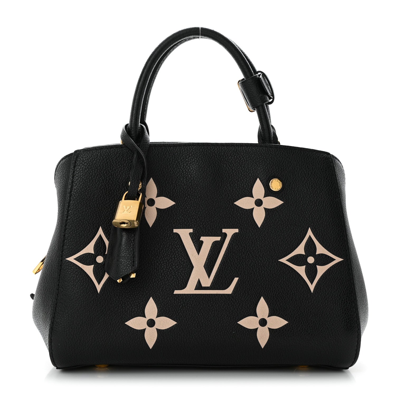 Louis Vuitton Empreinte Monogram Giant Montaigne BB Black Beige 1 of 9