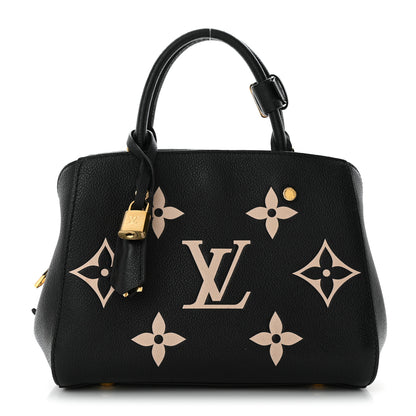 Louis Vuitton Empreinte Monogram Giant Montaigne BB Black Beige 1 of 9