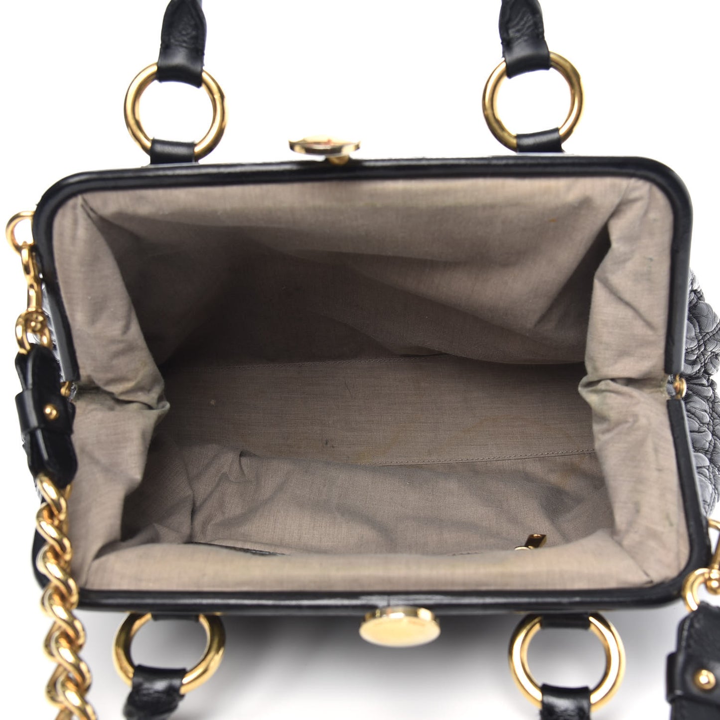 Calfskin Quilted Stam Black