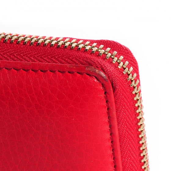 Gucci Pebbled Calfskin Soho Zip Around Wallet Red 4 of 8