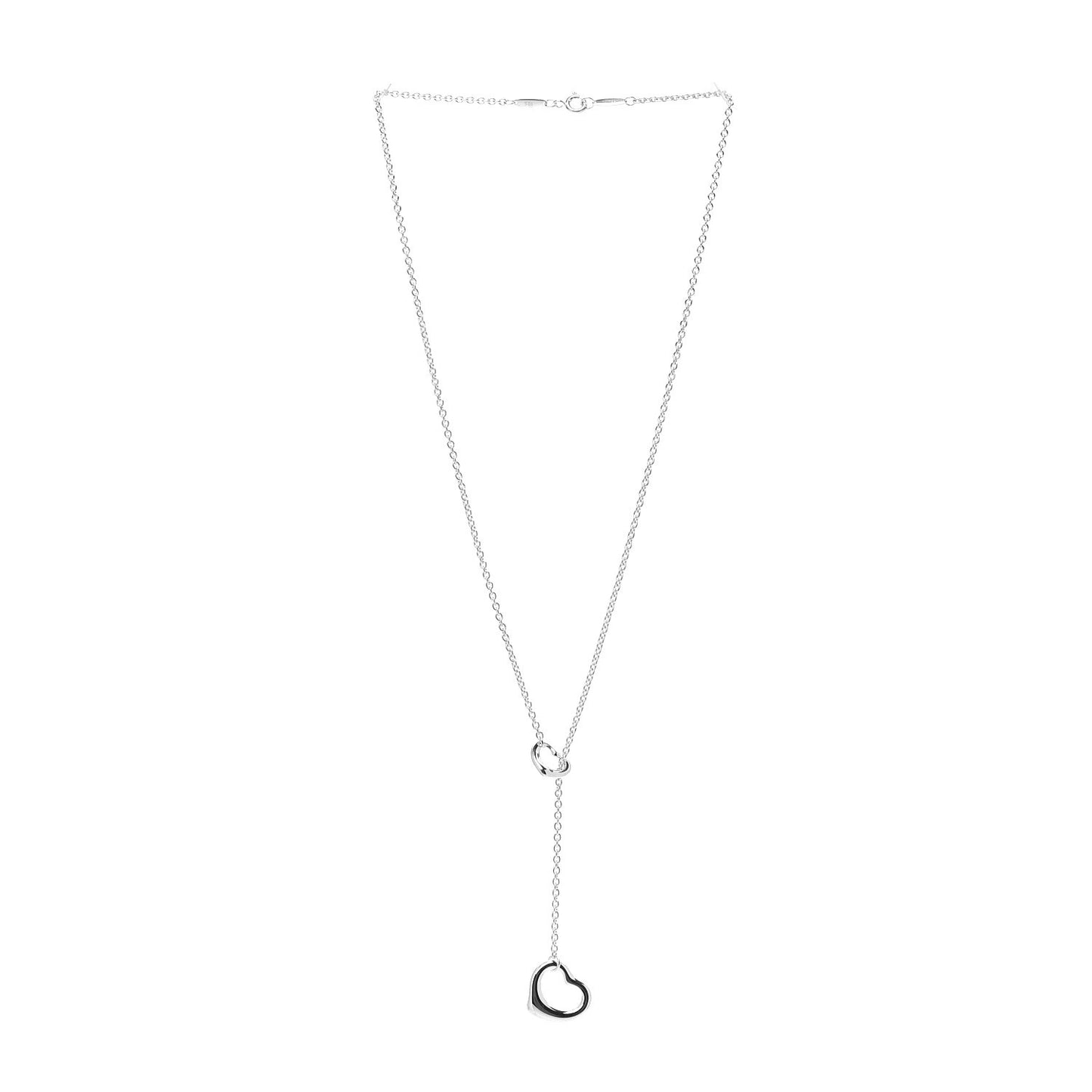 Sterling Silver Elsa Peretti Open Heart Lariat Necklace