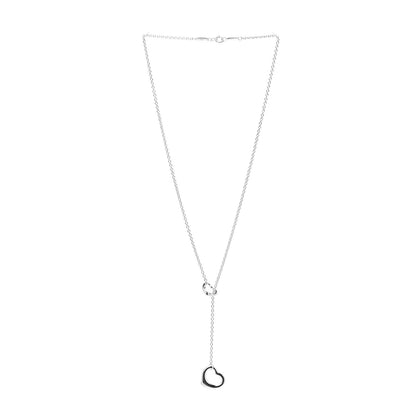 Tiffany Sterling Silver Elsa Peretti Open Heart Lariat Necklace 2 of 7