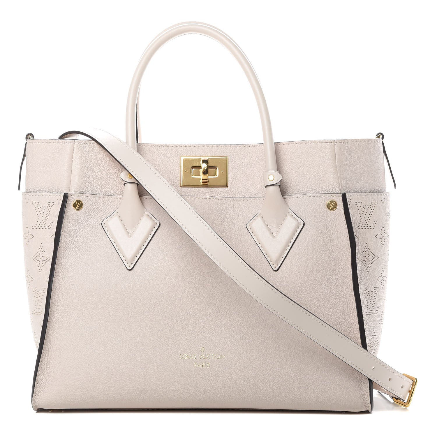 Louis Vuitton Calfskin Monogram On My Side Greige 1 of 11