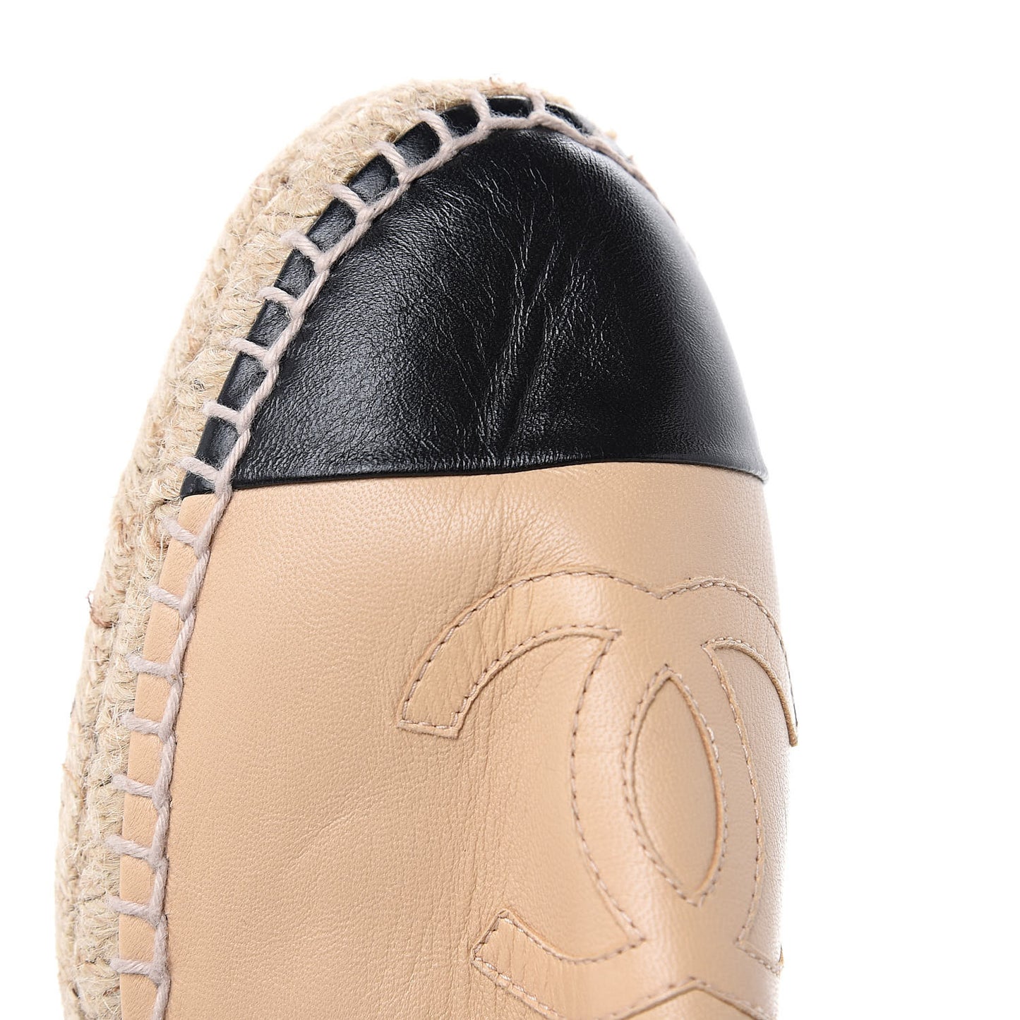 Lambskin CC Espadrilles 38 Beige Black