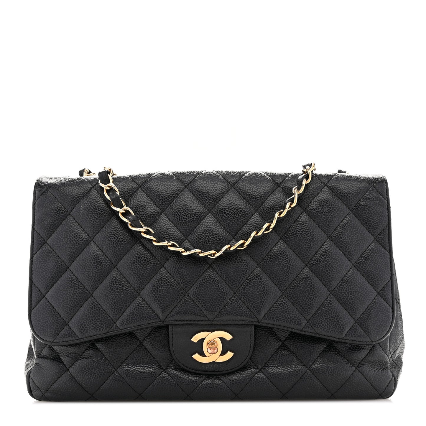 Caviar Quilted Jumbo Single Flap Black