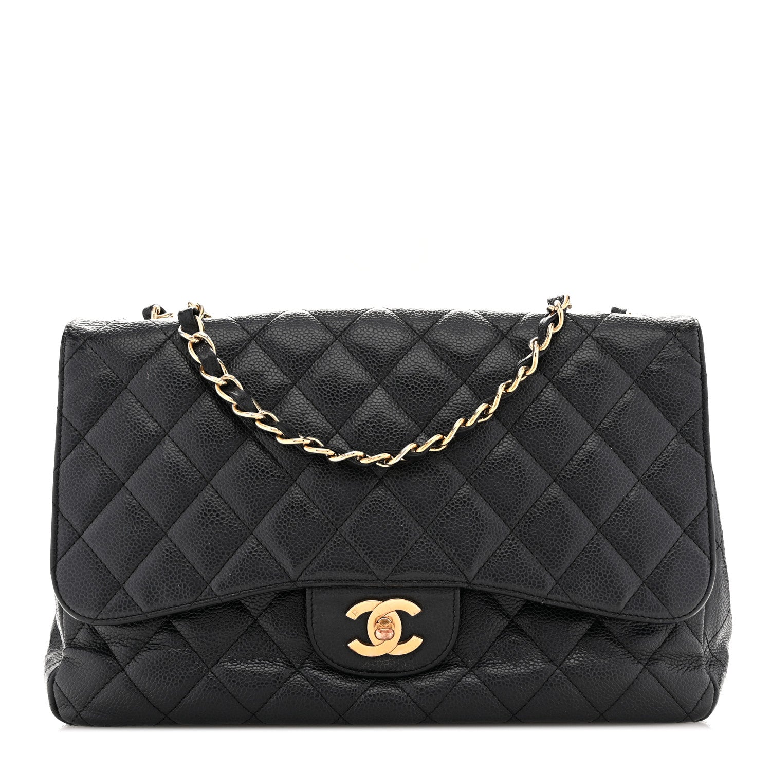 Chanel Caviar Quilted Jumbo Single Flap Black 1 of 10