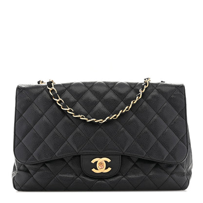 Chanel Caviar Quilted Jumbo Single Flap Black 1 of 10