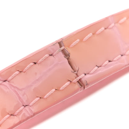 Balenciaga Patent Crocodile Embossed Classic Silver Hardware Nano City Light Pink 13 of 14