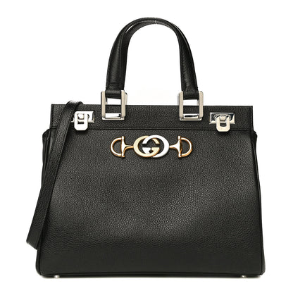 Gucci Grainy Calfskin Small Zumi Top Handle Bag Black 1 of 11
