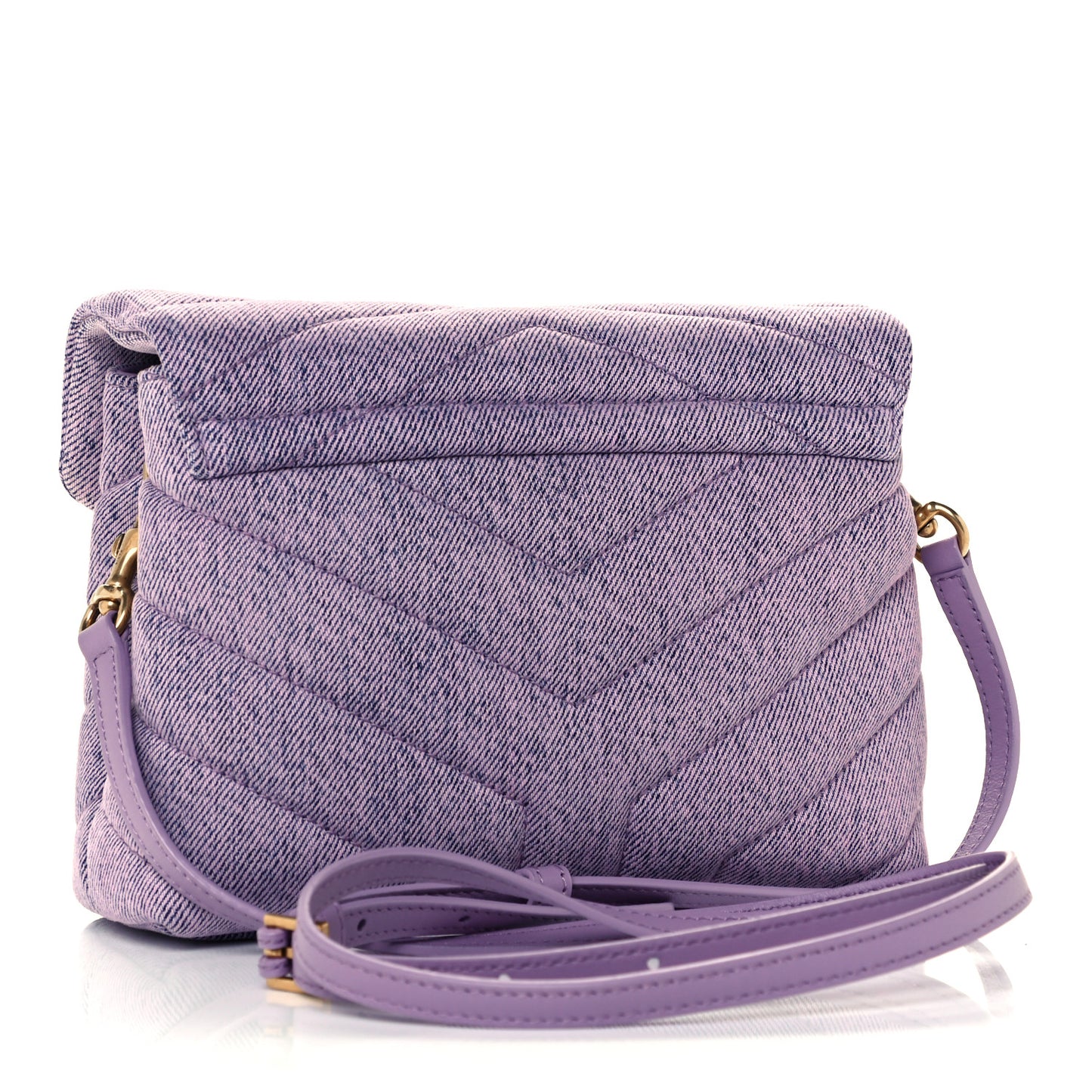 Denim Y Quilted Monogram Toy Loulou Crossbody Bag Bleached Lilac