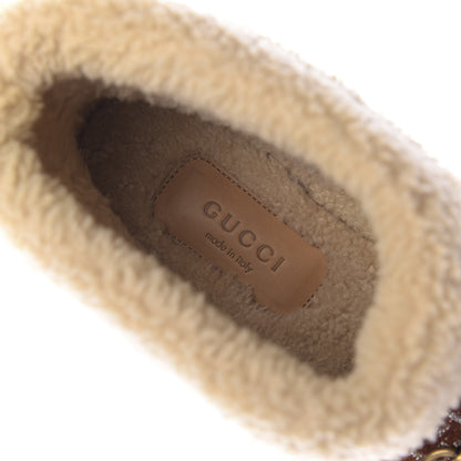 Gucci Canvas Wool Lame GG Monogram Womens Fria Horsebit Ankle Boots 36 Burnt Orange Silver Butterscotch 8 of 10