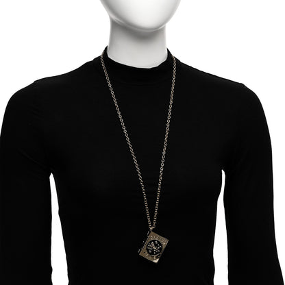 Chanel Metal CC Lion Book Locket Necklace Gold 2 of 4