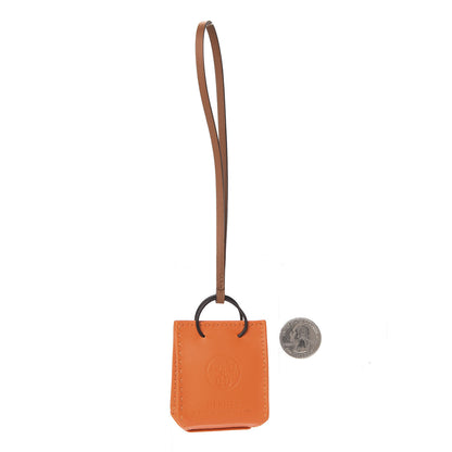 Hermes Milo Lambskin Swift Shopping Bag Charm Feu Gold 2 of 5