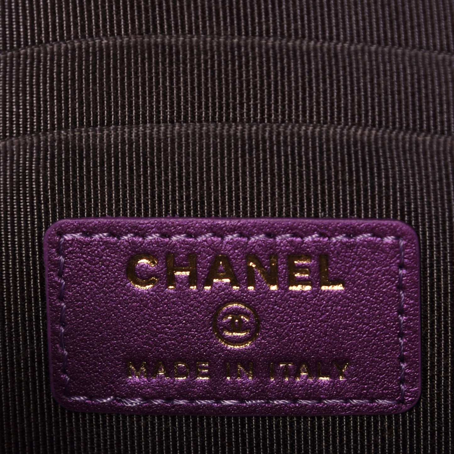 Iridescent Lambskin Quilted Mini Wallet On Chain WOC Purple