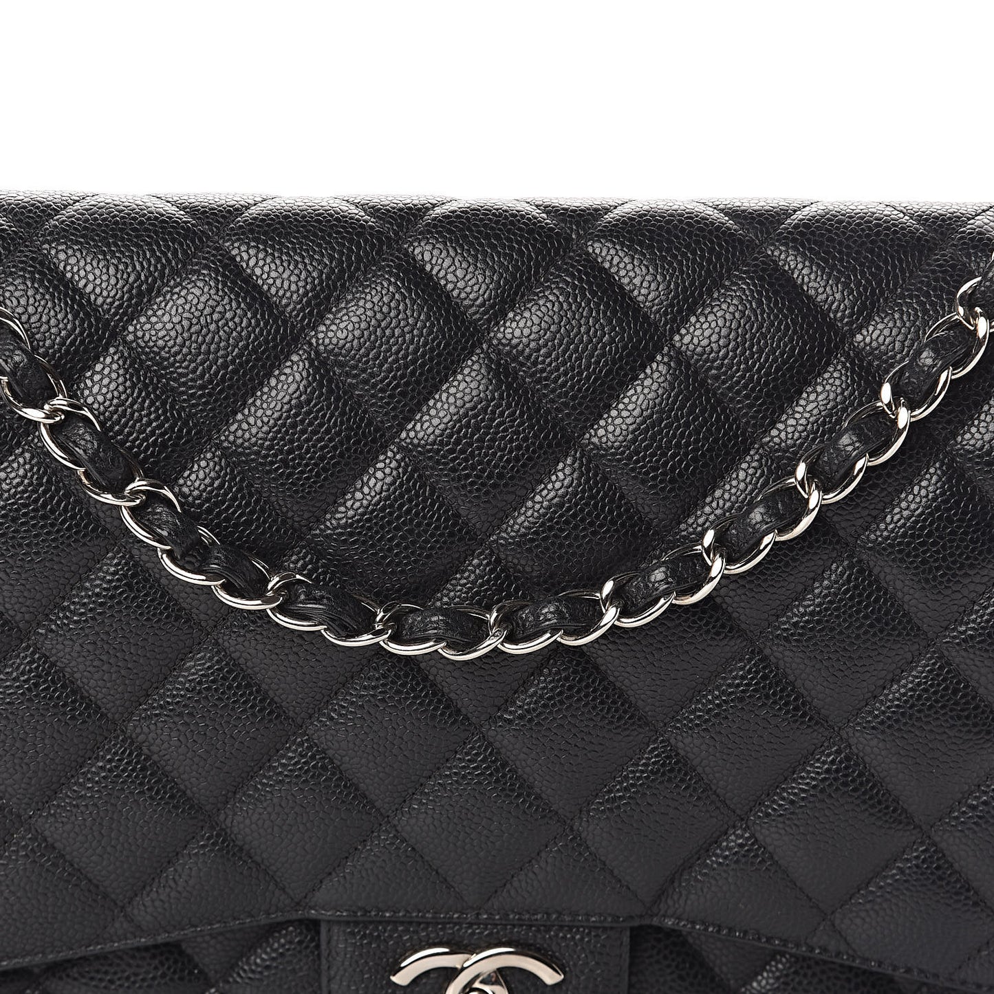 Caviar Quilted Maxi Double Flap Black