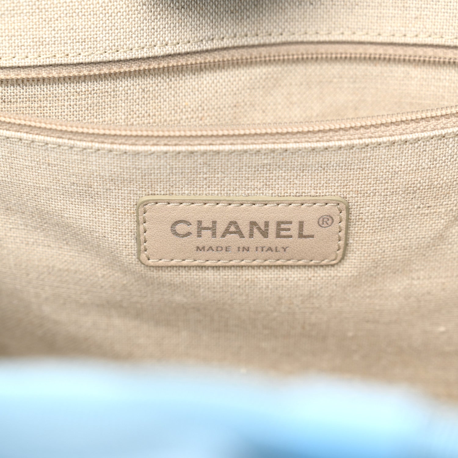 Chanel Mixed Fibers Small Deauville Tote Light Blue 7 of 15