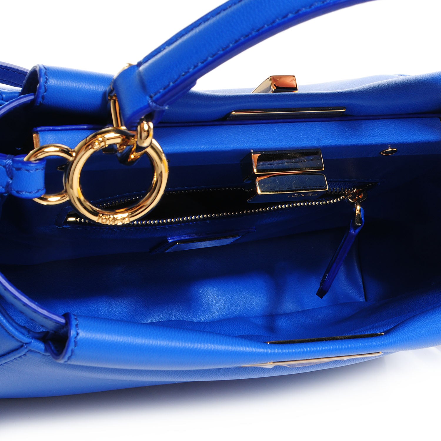 Fendi Nappa Mini Peekaboo Iconic Satchel Bleuette 7 of 11