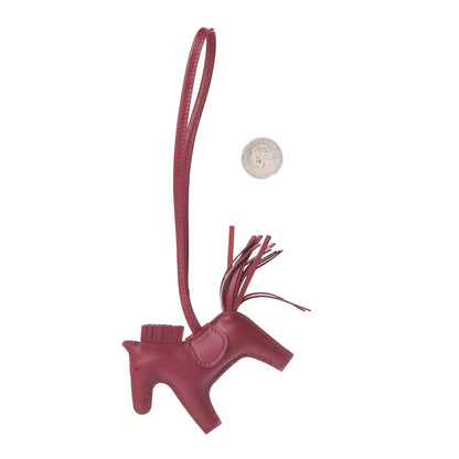 Hermes Milo Lambskin Grigri Rodeo Horse Bag Charm PM Rubis 2 of 3