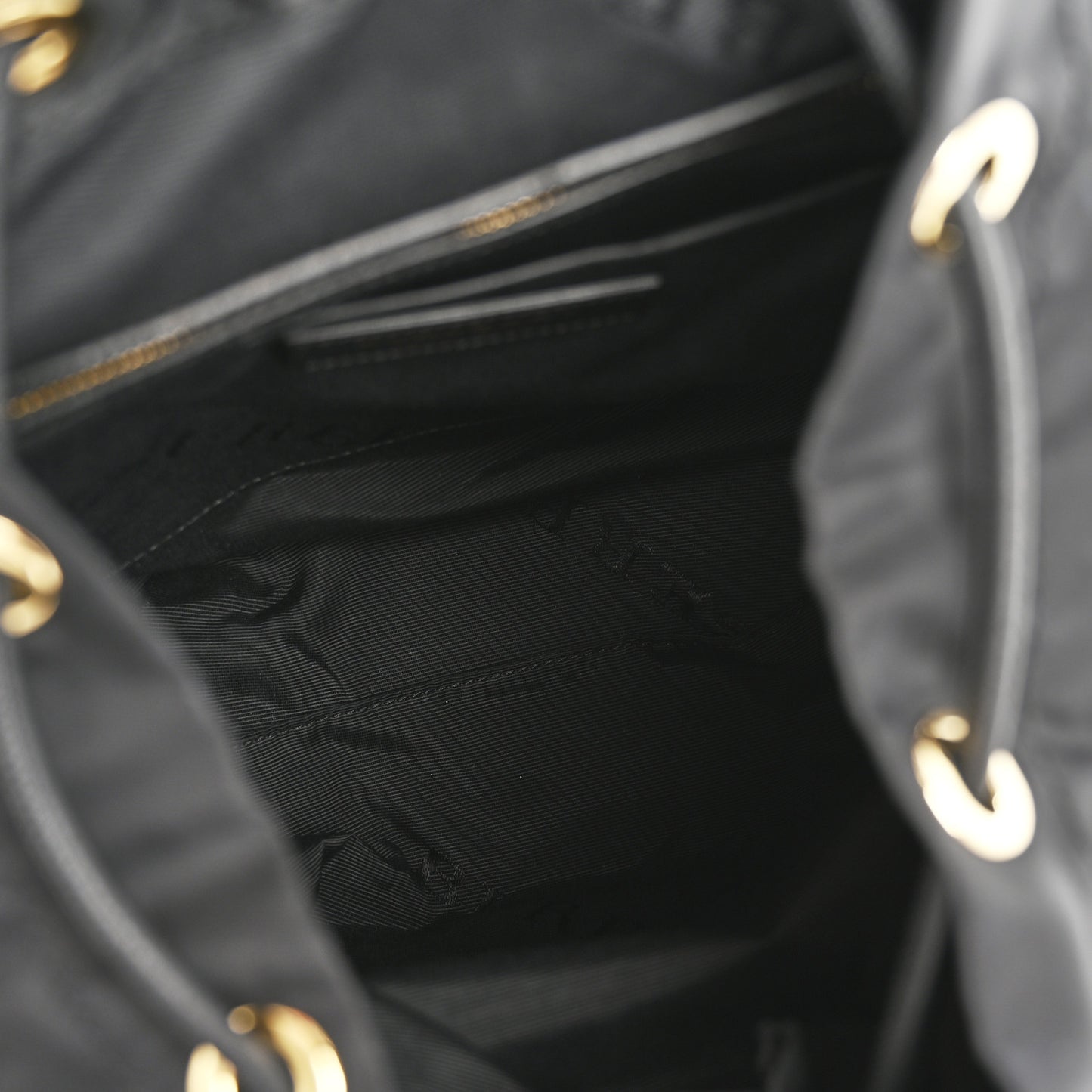 Nylon Medium Rucksack Runway Backpack Black Gold