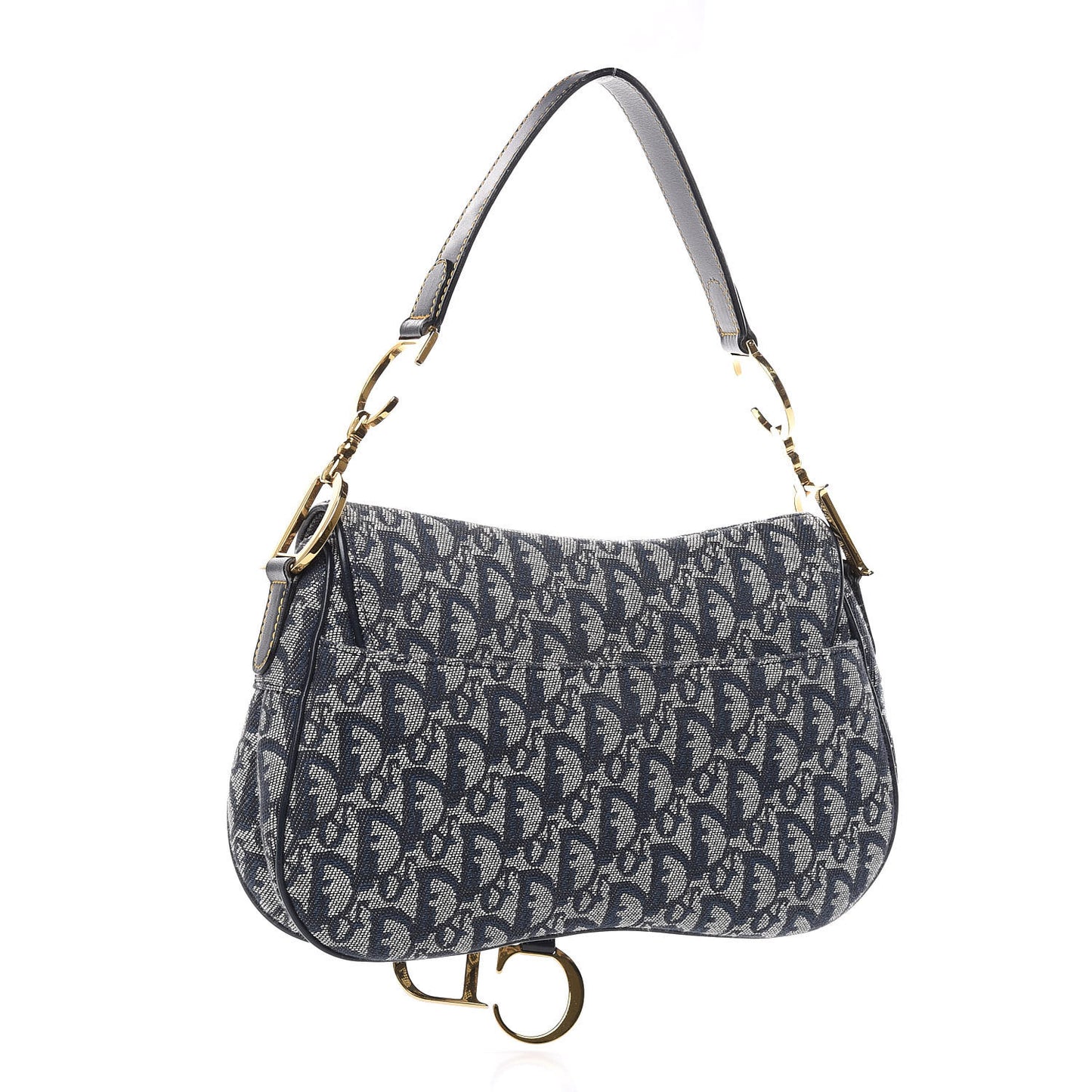 Monogram Double Saddle Bag Navy Blue