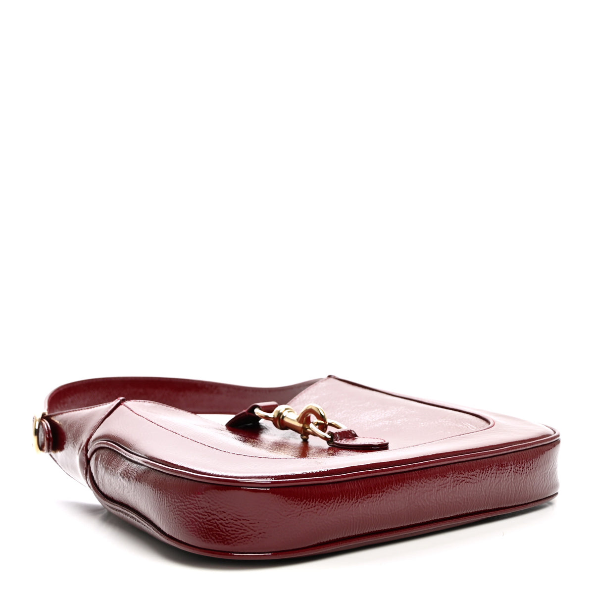 Patent Calfskin Small Jackie Shoulder Bag Rosso