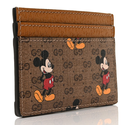 Gucci X DISNEY Mini Vintage GG Supreme Monogram Mickey Mouse Card Holder Beige Vintage Sun Oil 3 of 8