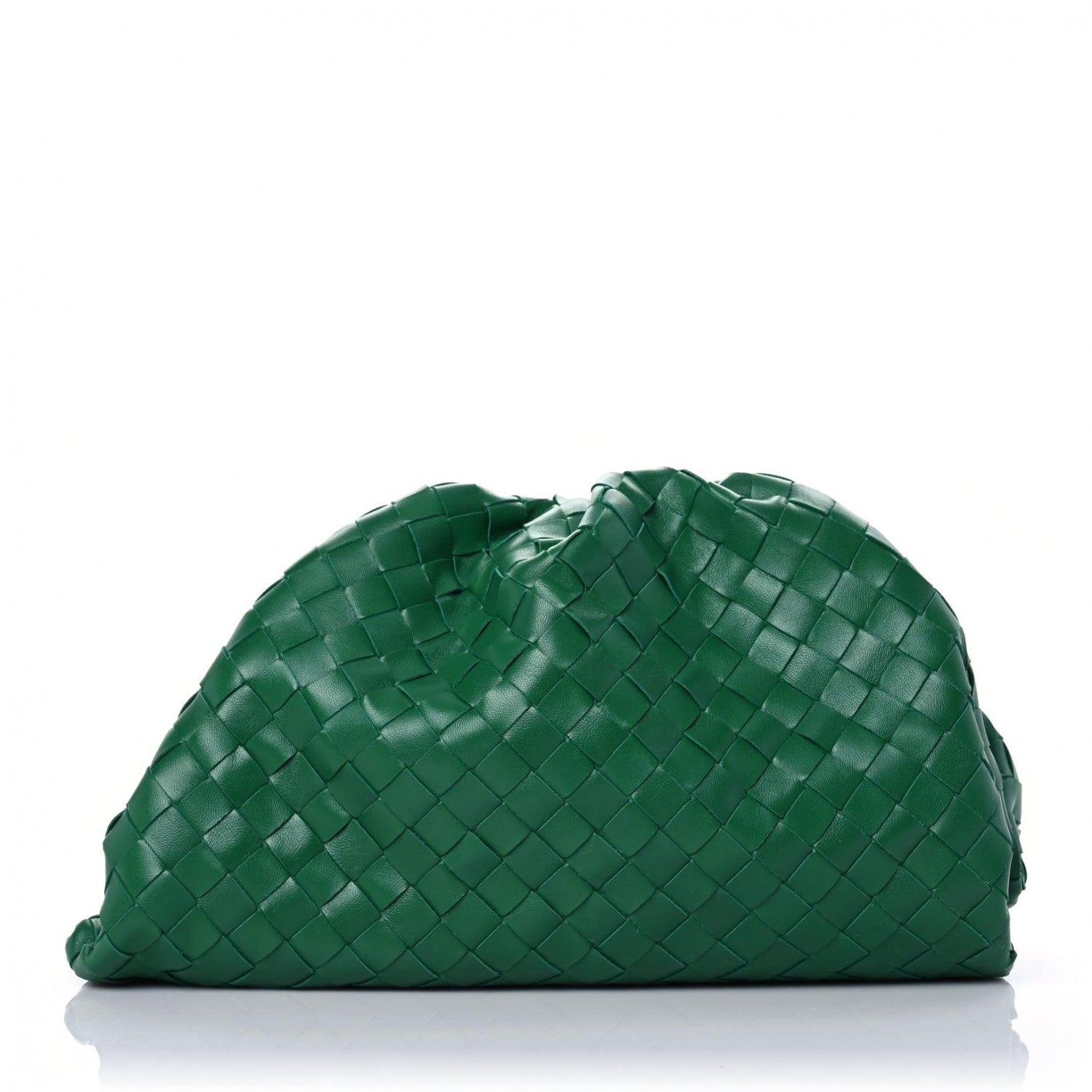 Bottega Veneta Nappa Maxi Intrecciato The Pouch Oversized Clutch Racing Green 1 of 9