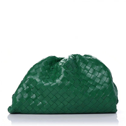 Bottega Veneta Nappa Maxi Intrecciato The Pouch Oversized Clutch Racing Green 1 of 9