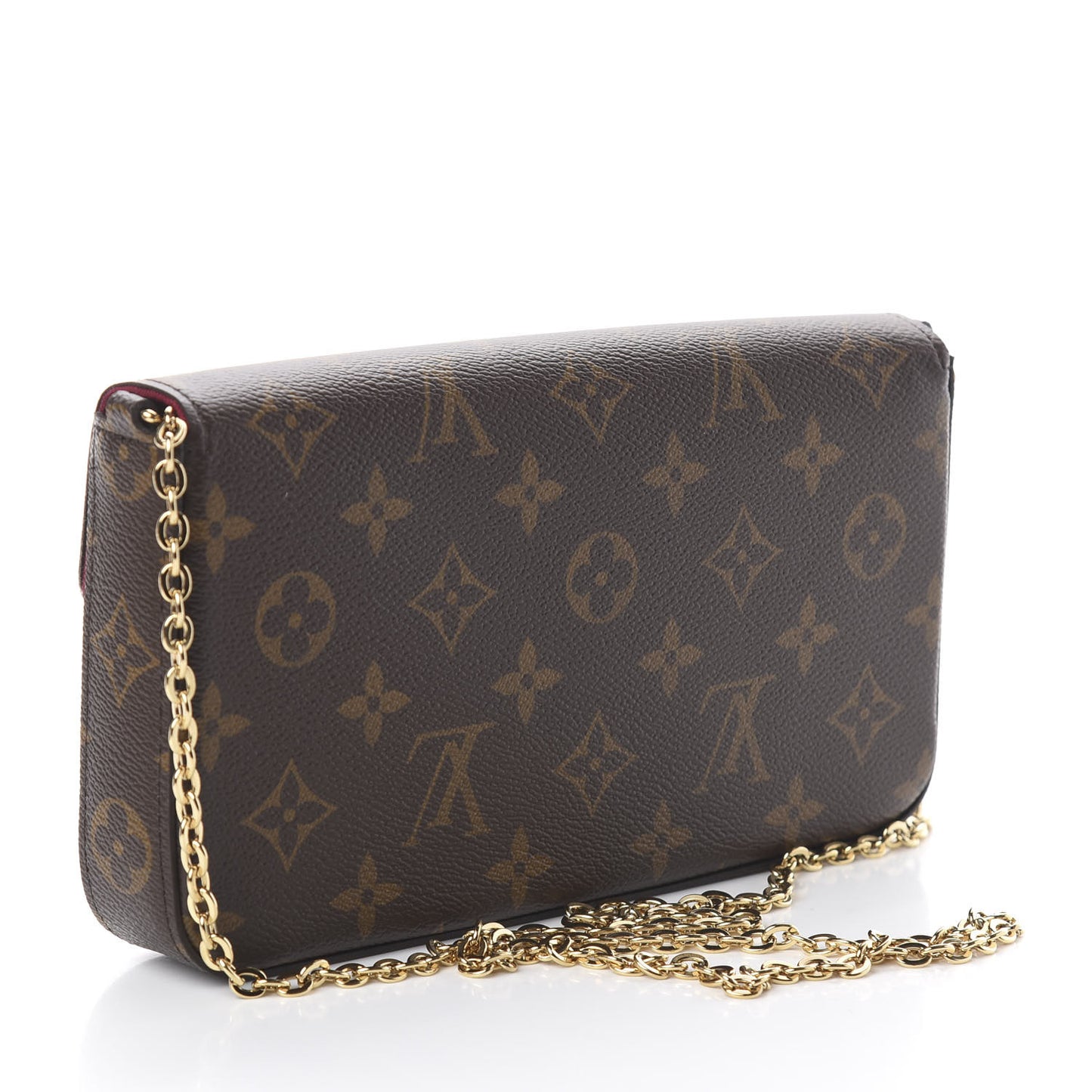 Monogram Pochette Felicie Chain Wallet Fuchsia