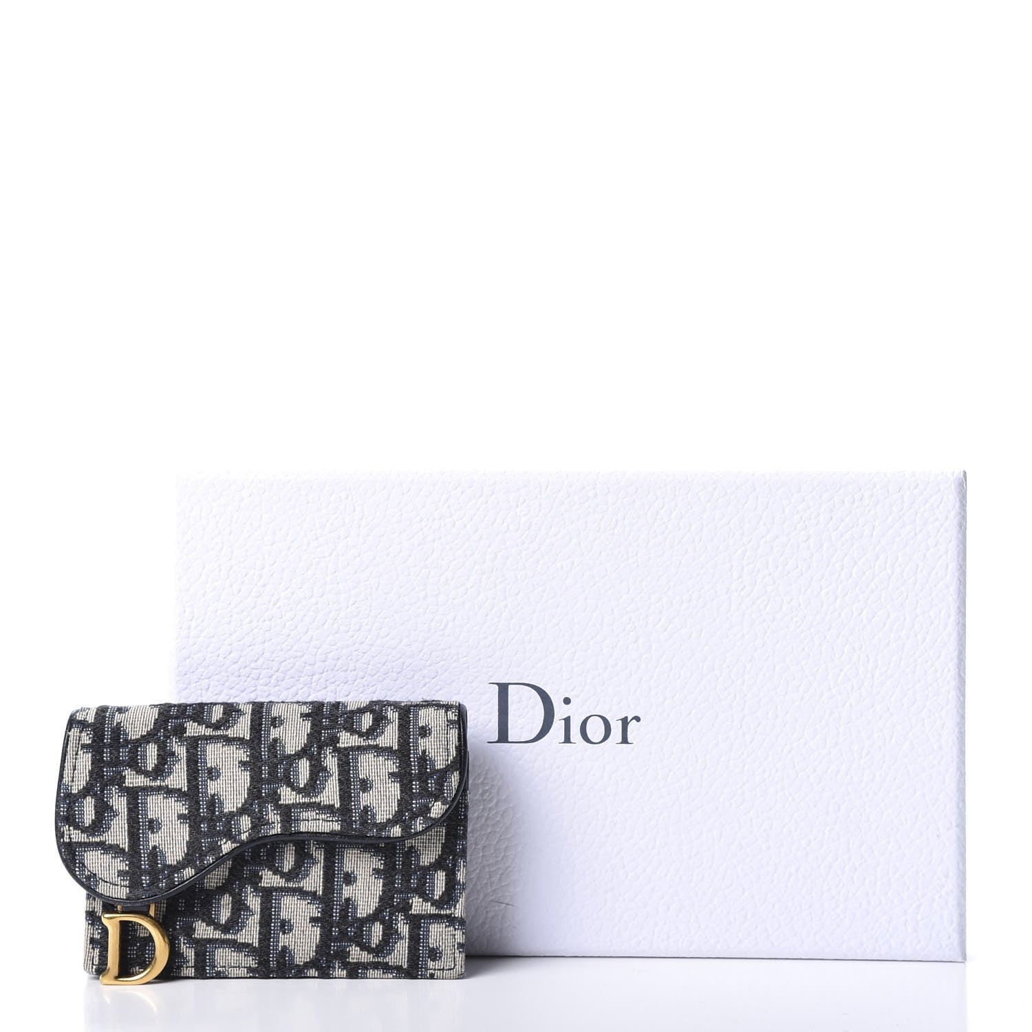 Christian Dior Oblique Saddle Card Holder Blue 8 of 8