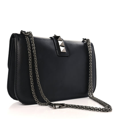 Valentino Garavani Vitello Medium Glam Lock Rockstud Flap Black 3 of 8